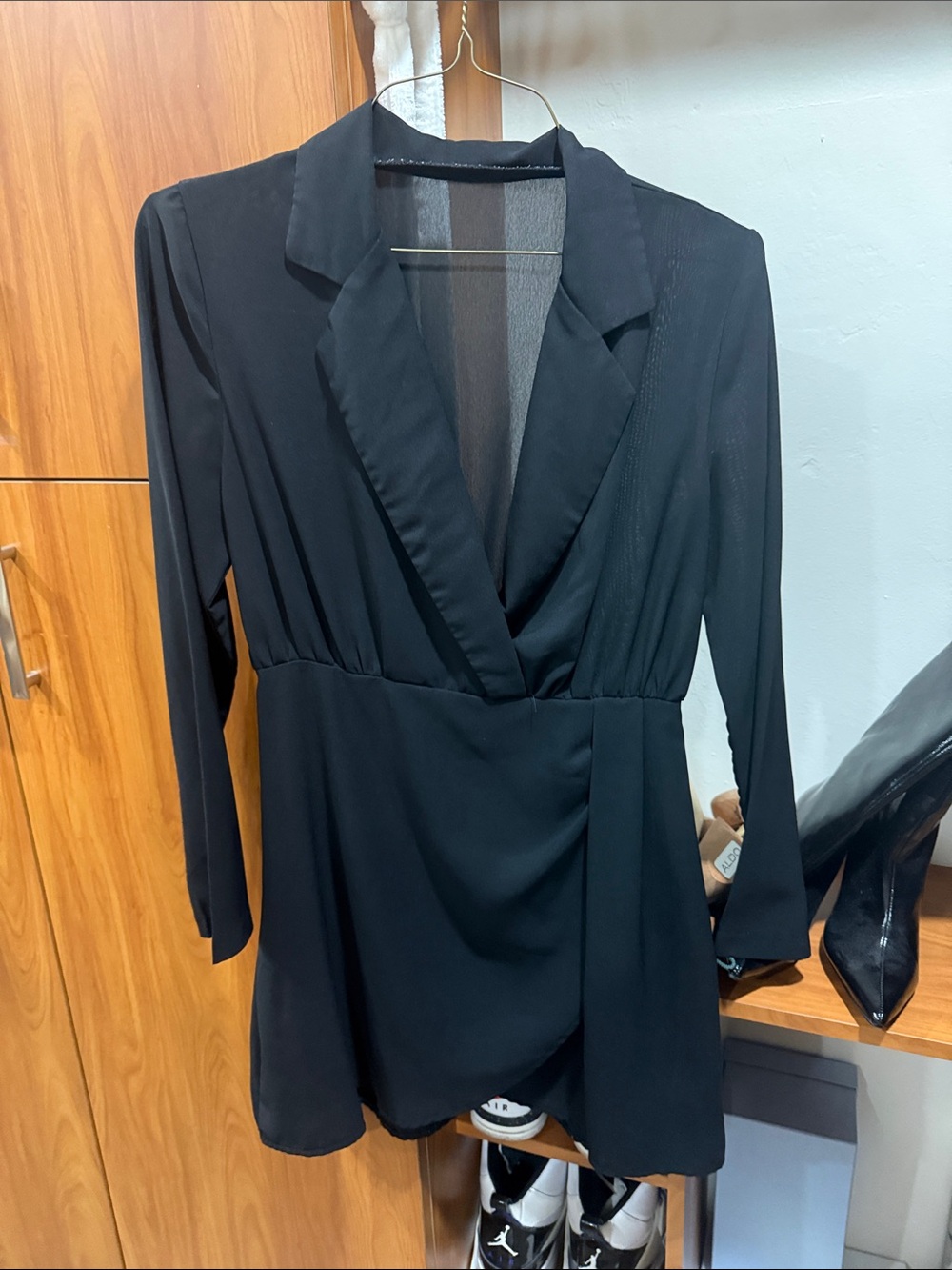 Women's Black Long Sleeve Blazer Dress